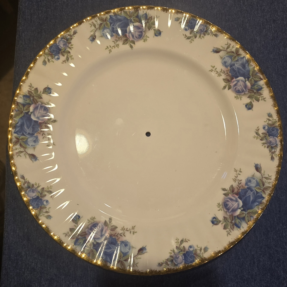 Royal Albert White Plate with Blue Floral and Gold Trim